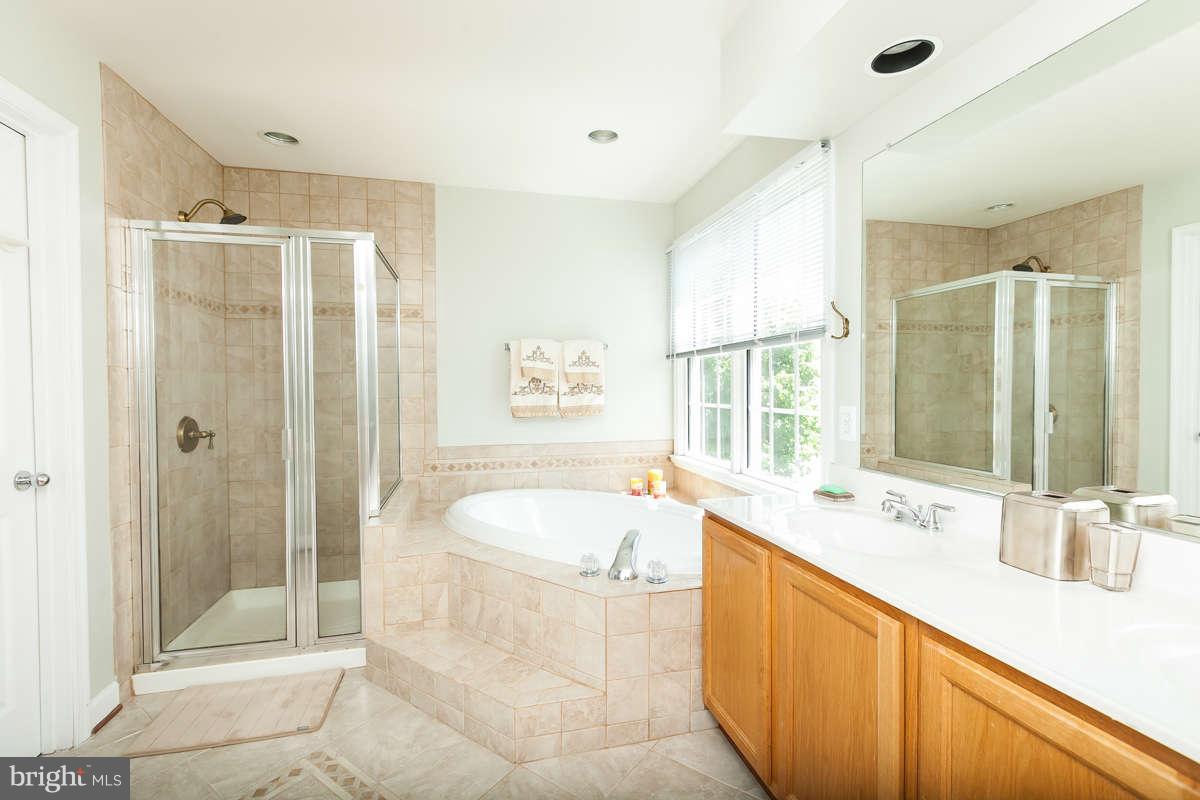 8596 Trail View Drive Ellicott City, MD 21043 - Photo 17 of 29 a spacious bathroom with a tub sink shower and mirror