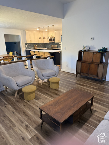 175 North 160 East Hurricane, UT 84737 - Photo 7 of 43 Living area featuring dark wood finished floors and a textured ceiling