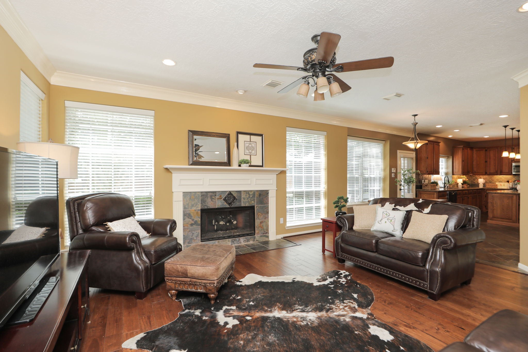 427 West North Hill Drive Spring, TX 77388 - Photo 21 of 41 a living room with furniture and a fireplace