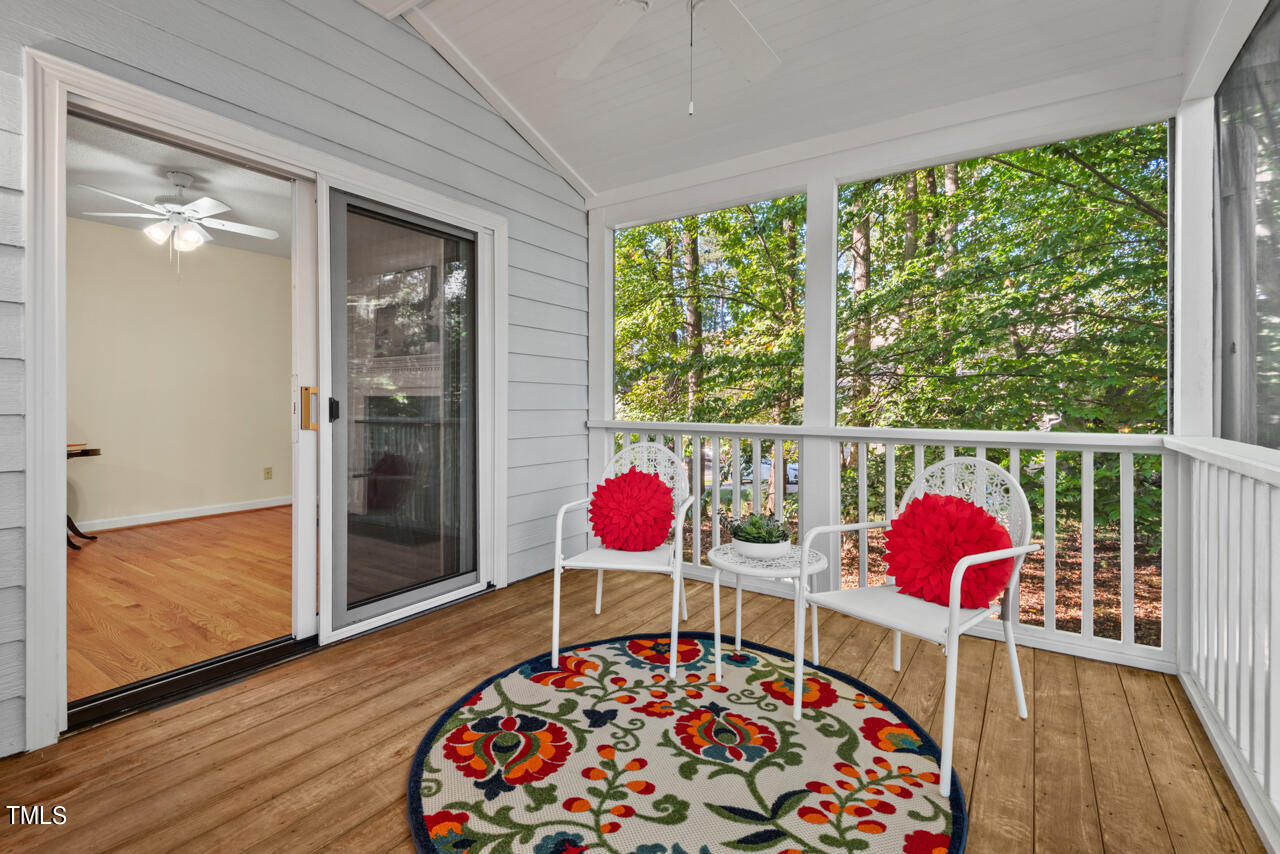 3100 Wilderness Road Durham, NC 27712 - Photo 12 of 35 workspace with wooden floor and book shelf