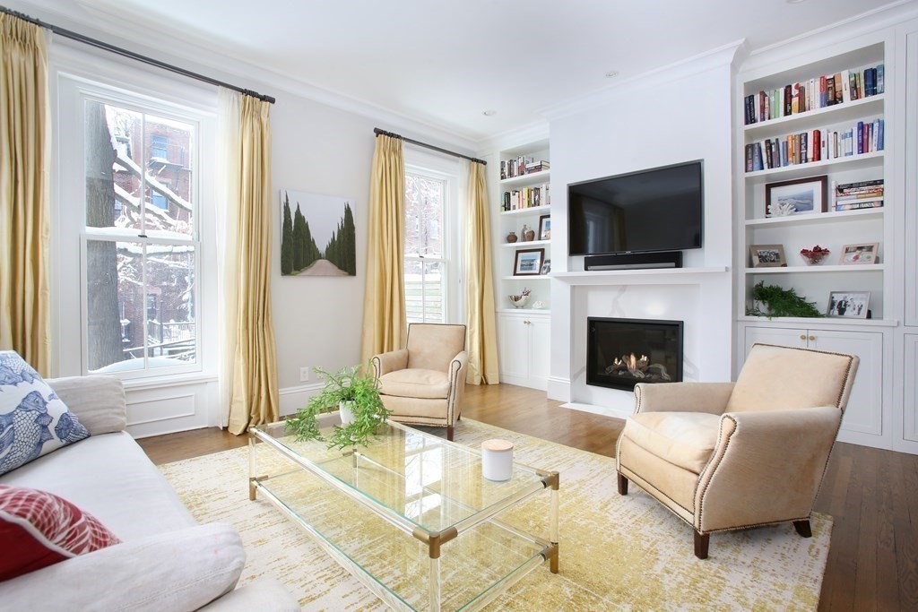 14 Rutland Square Boston, MA 02118 - Photo 8 of 19 a living room with furniture fireplace and a flat screen tv