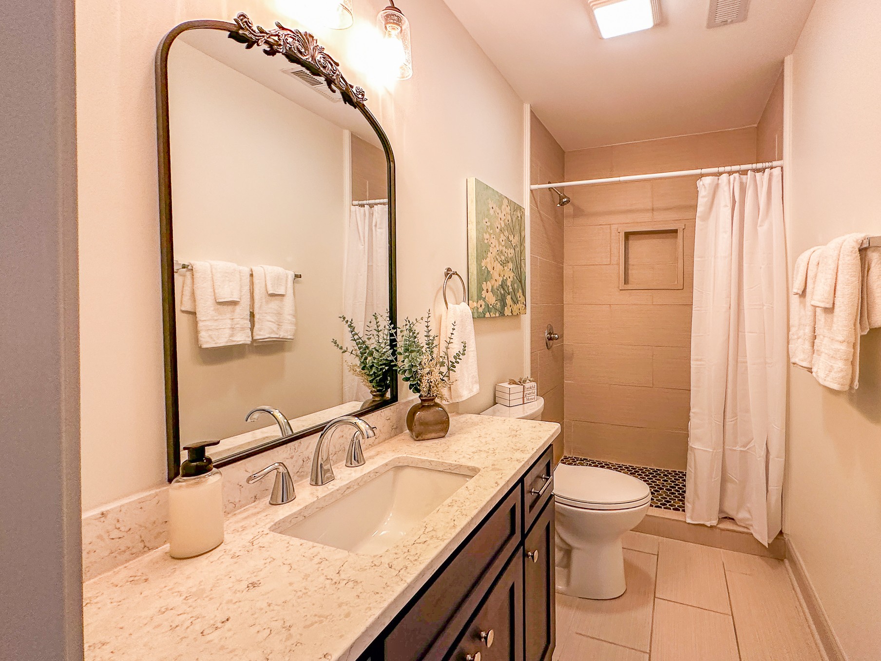 116 Smith Circle Loretto, TN 38469 - Photo 17 of 23 a bathroom with a granite countertop sink mirror vanity and toilet