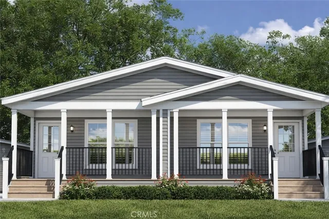 a house view with a garden space