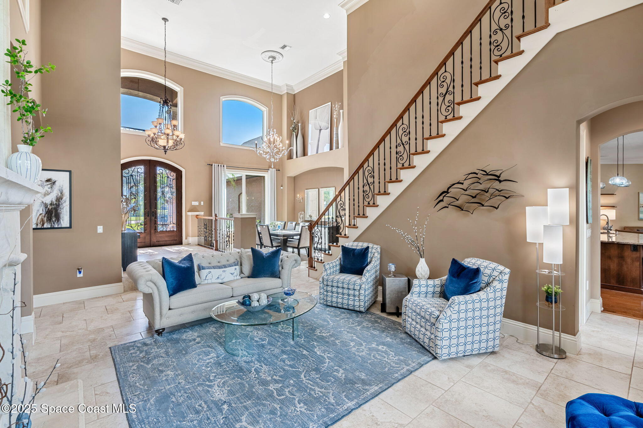 4297 Crooked Mile Road Merritt Island, FL 32952 - Photo 13 of 118 a living room with furniture fireplace and rug