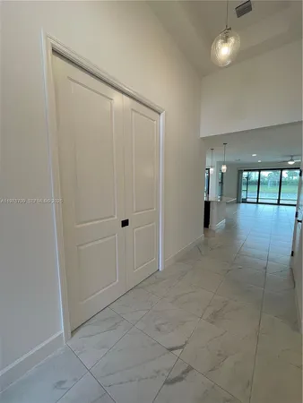 a view of a room with racks on the wall