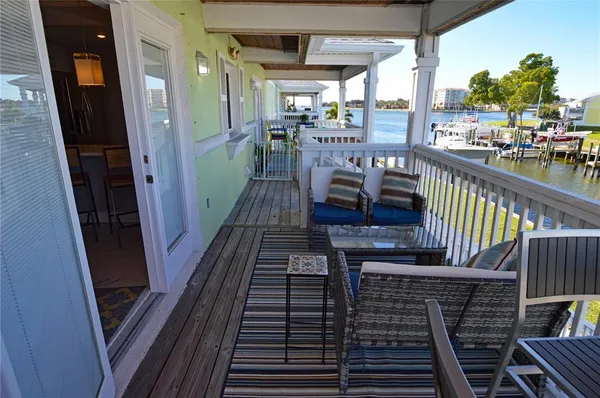 a view of a park with large trees