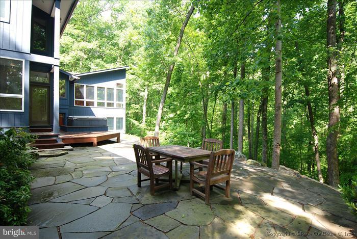 630 Utterback Store Road Great Falls, VA 22066 - Photo 14 of 30 a view of backyard with table and chairs and large trees