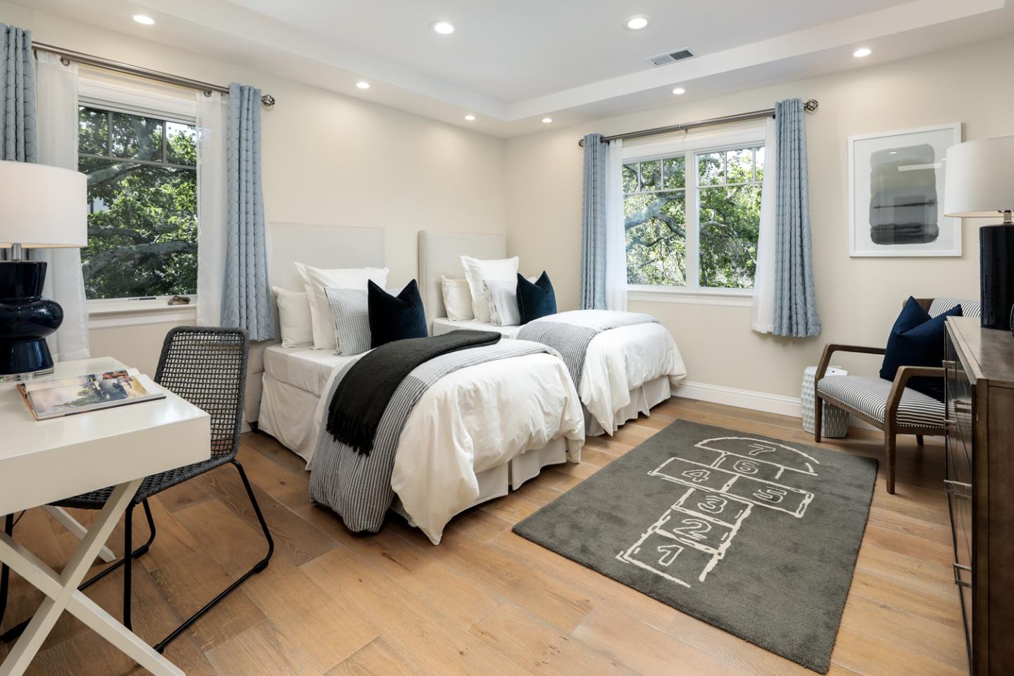 139 Windsor Drive San Carlos, CA 94070 - Photo 24 of 41 a spacious bedroom with two beds and a table
