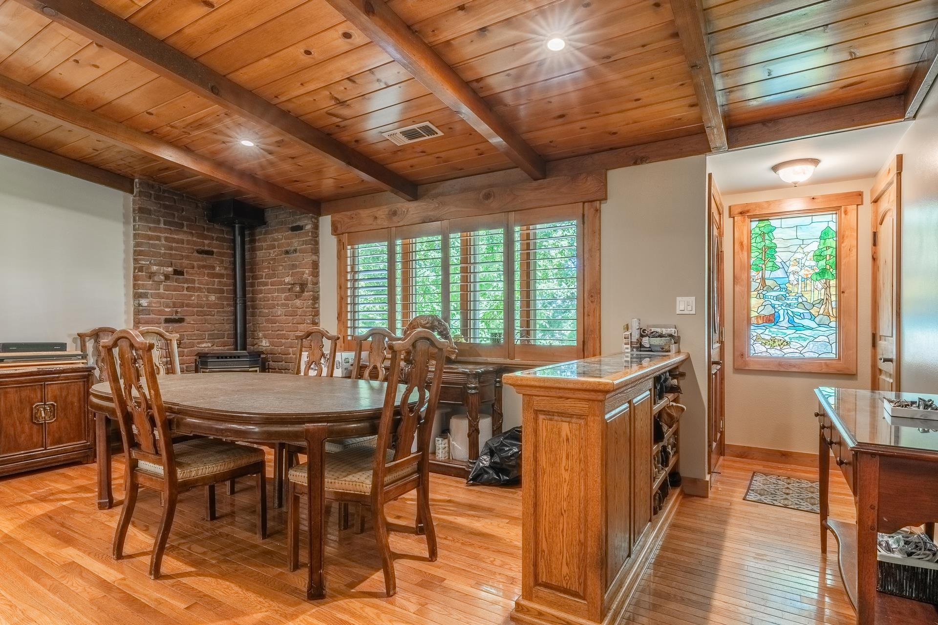 325 Mt Tom Road Bishop, CA 93514 - Photo 17 of 33 a view of a dining room with furniture window and outside view