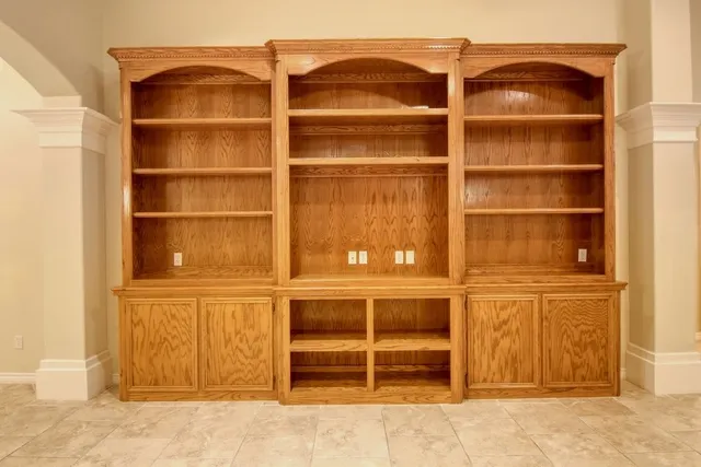 a view of a room with rack on the wall