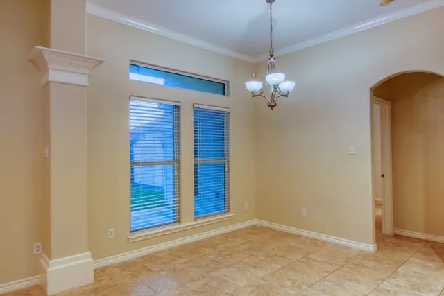 a view of a livingroom with a chandelier