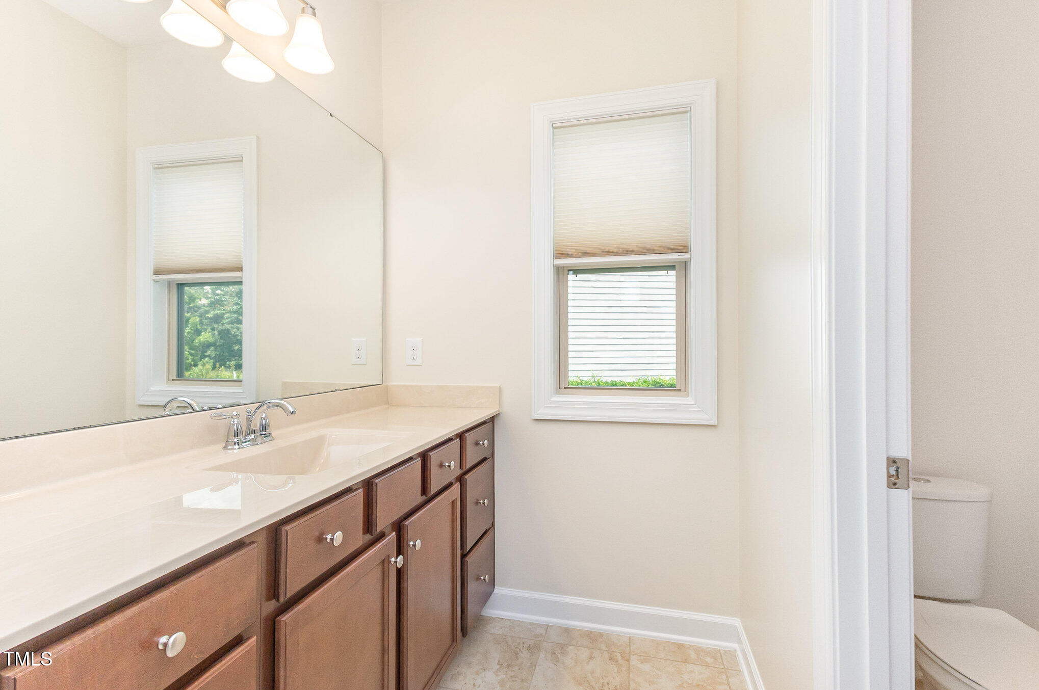 316 Matilda Place Cary, NC 27513 - Photo 53 of 69 a bathroom with a sink a vanity and a mirror