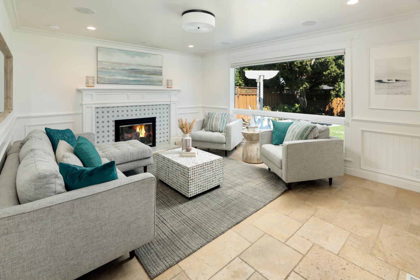 970 Gest Drive Mountain View, CA 94040 - Photo 18 of 53 a living room with furniture and a fireplace