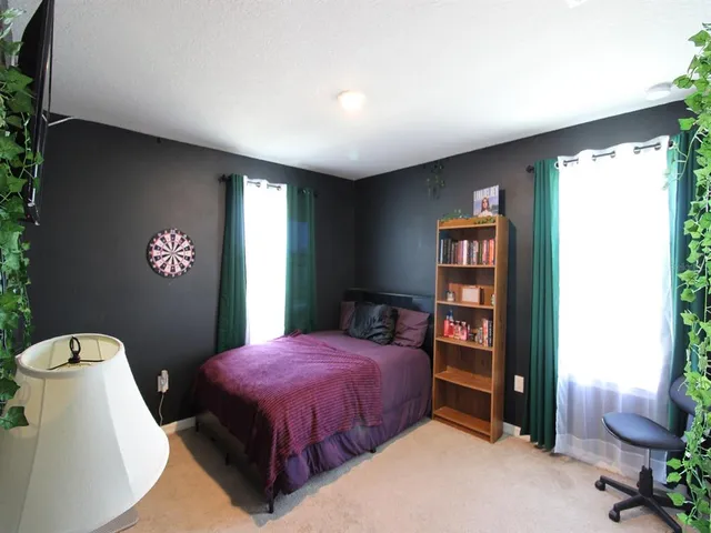 a bathroom with a toilet and a shower curtain