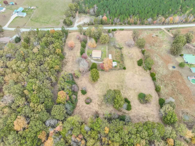 a view of a yard with a tree