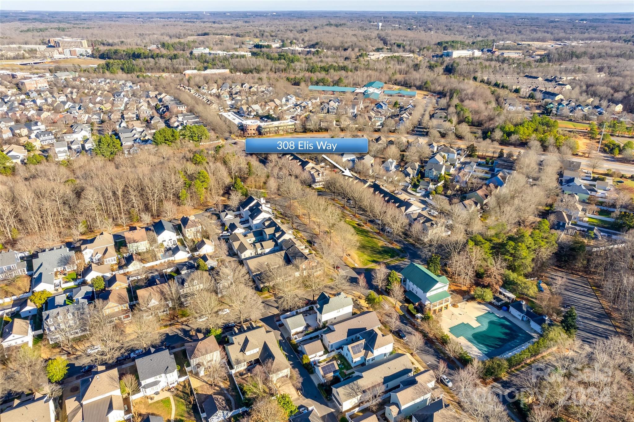 308 Elis Way Fort Mill, SC 29708 - Photo 28 of 29 an aerial view of residential houses with outdoor space
