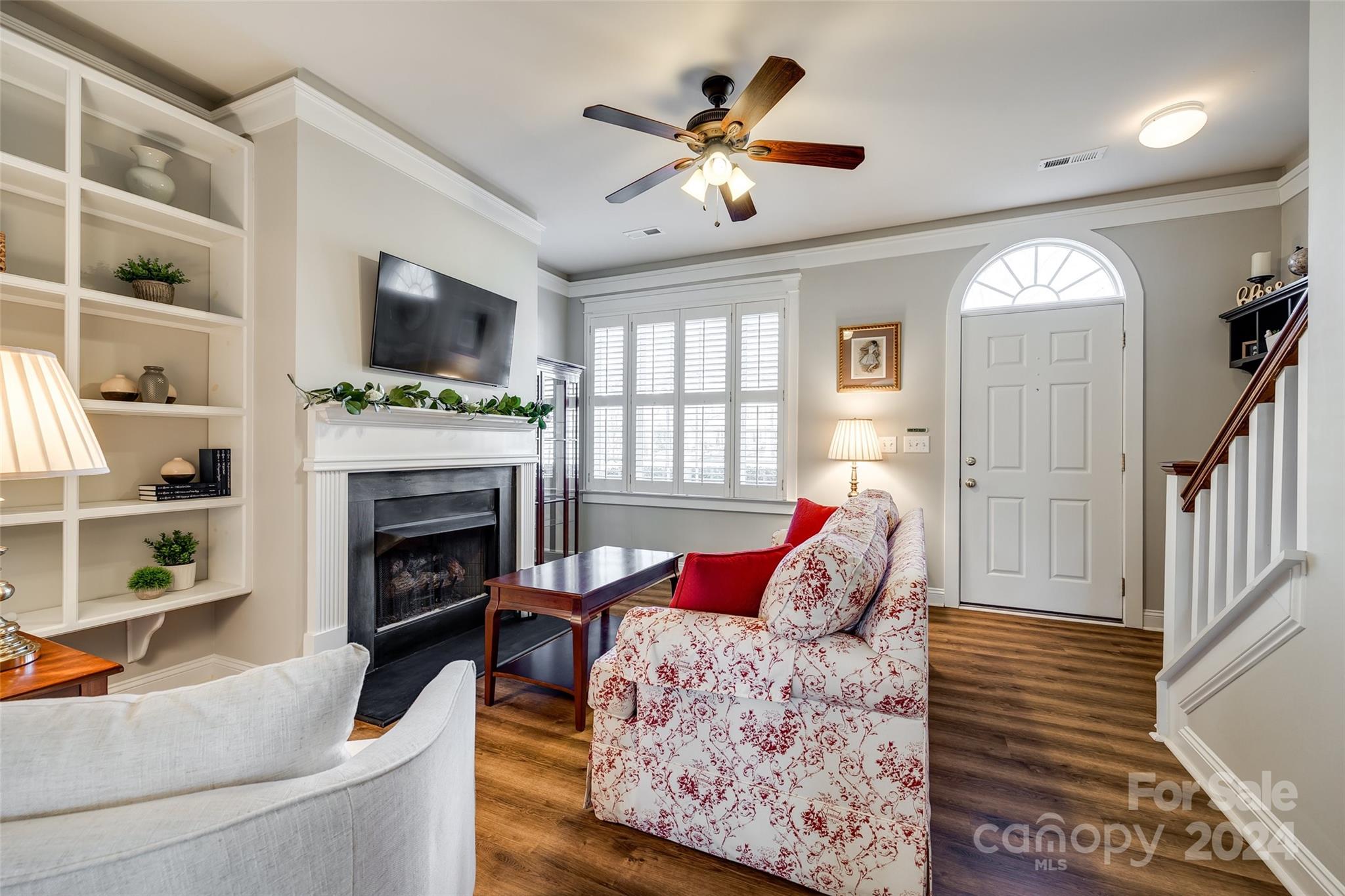 308 Elis Way Fort Mill, SC 29708 - Photo 6 of 29 a living room with furniture fireplace and flat screen tv