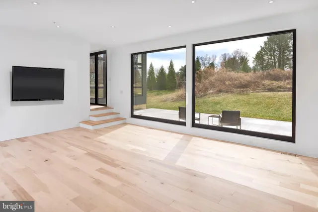 a view of gallery with windows