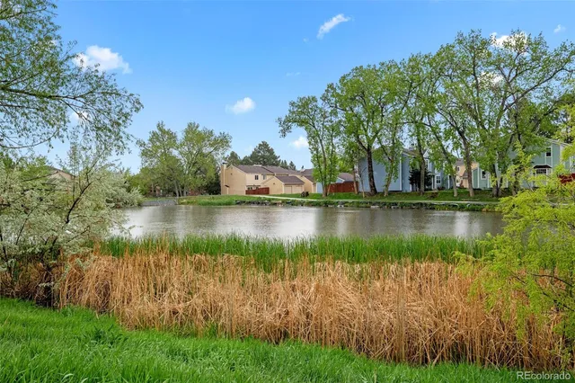 a view of lake with green space