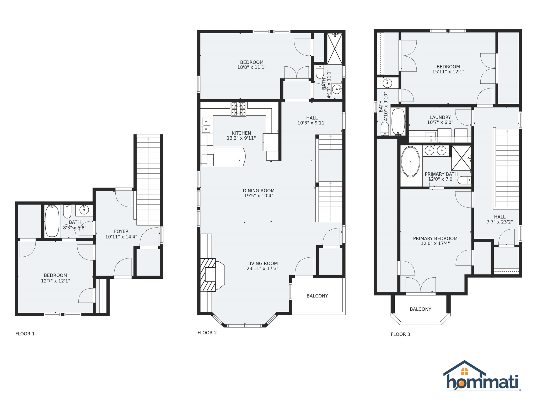 2104 State Street Houston, TX 77007 - Photo 41 of 41 A floor-plan of the property. Please note the dimensions of each one of the areas.