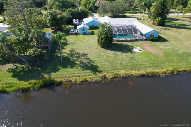 a view of a lake with houses