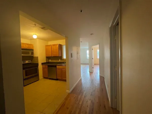 a view of a kitchen with a stove