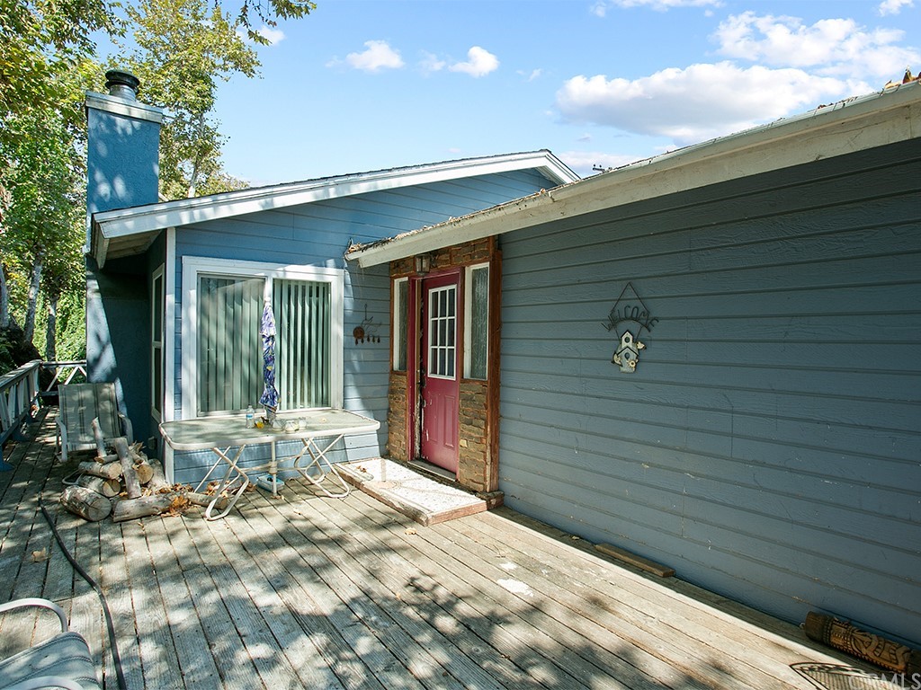 a backyard of a house with seating space