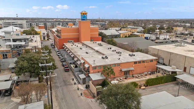 an aerial view of a building