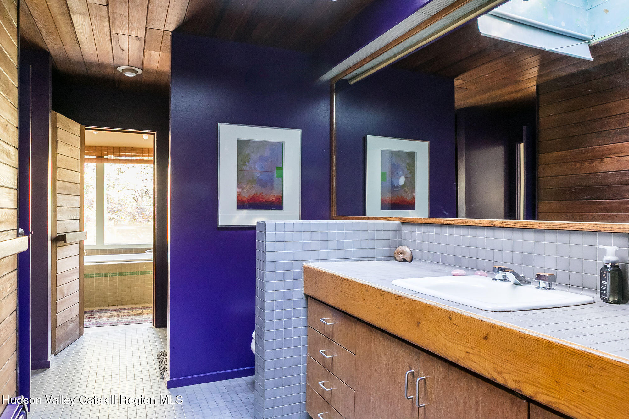 60 Phillips Road Saugerties, NY 12477 - Photo 8 of 23 a bathroom with a granite countertop sink and a mirror