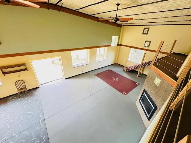 a view of an ocean from a window