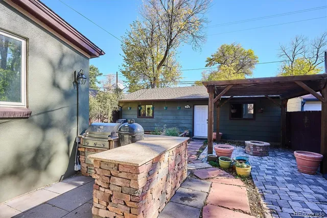a outdoor space with a couch