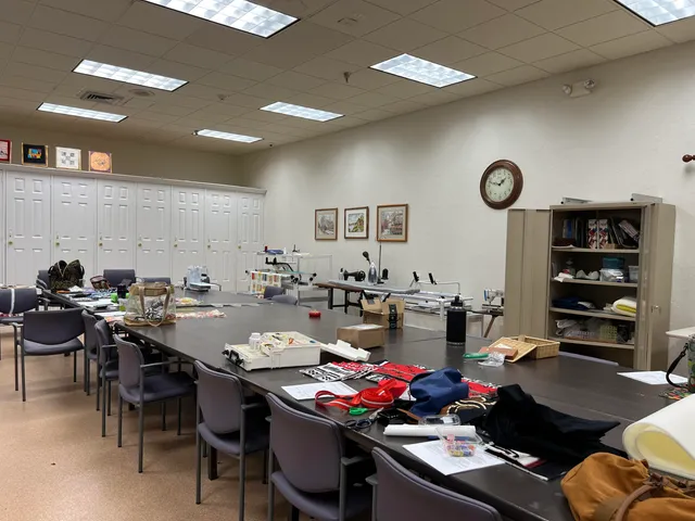 a living room with lots of furniture