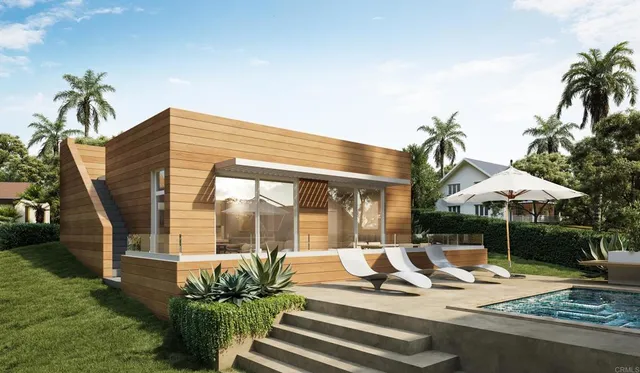 a view of outdoor space yard deck patio and swimming pool