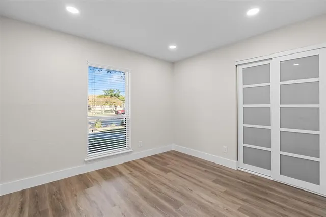 a view of a backyard with a swing