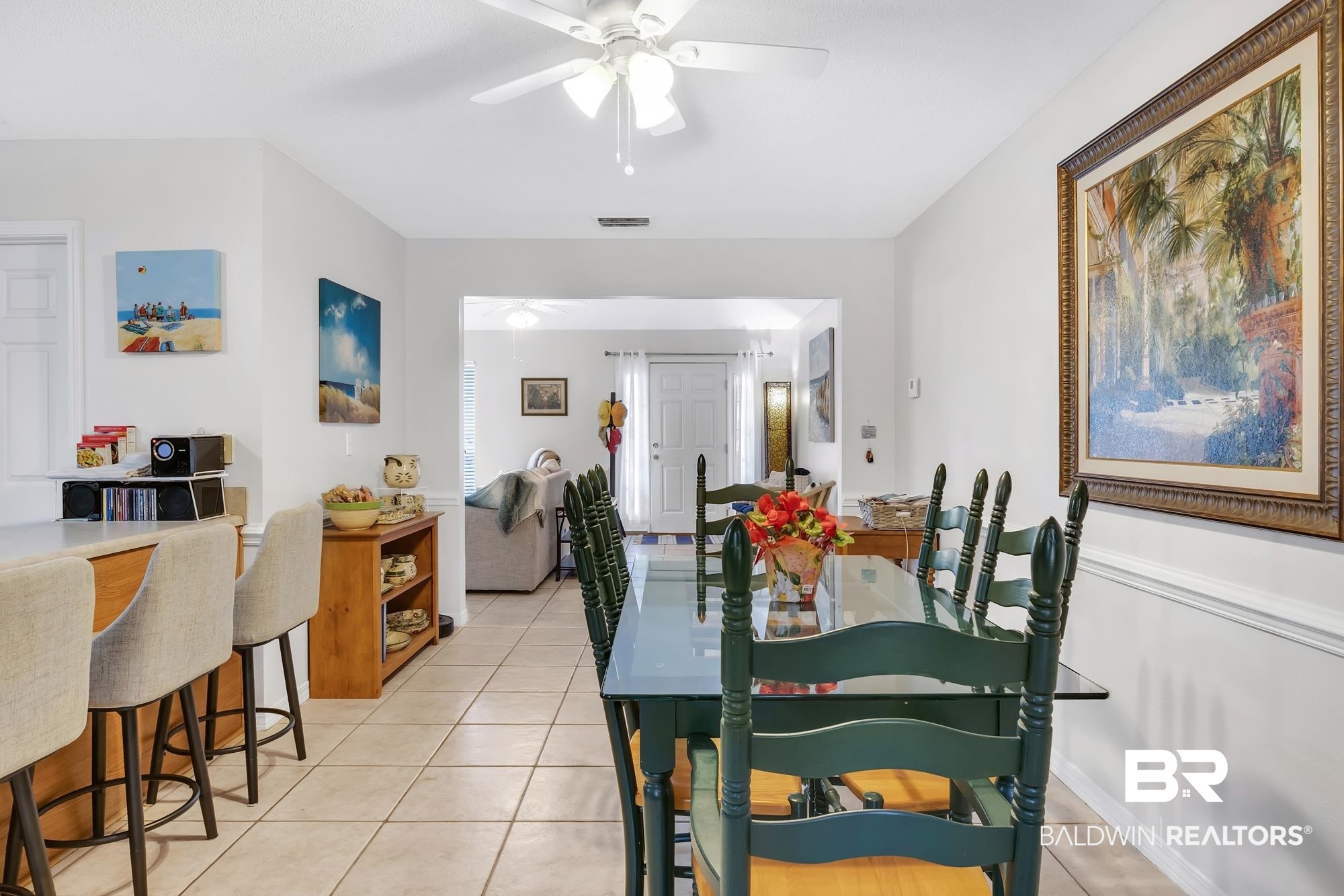 105 Cluster Oaks Court Foley, AL 36535 - Photo 15 of 26 Dining area featuring light tile patterned flooring and a ceiling fan