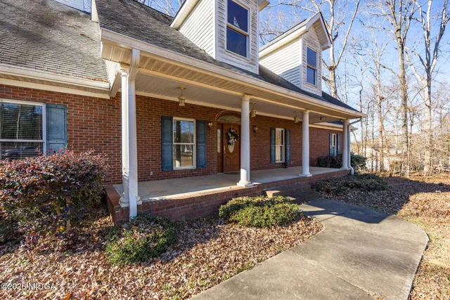 front view of a brick building