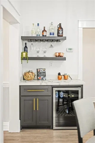 a kitchen with a stove and cabinets