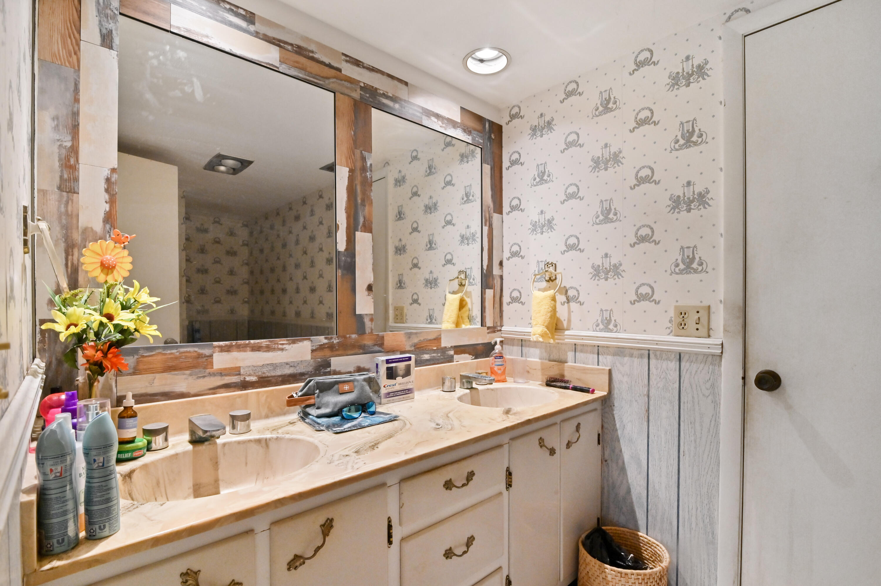 3208 A Road Loxahatchee Groves, FL 33470 - Photo 29 of 51 a bathroom with a double vanity sink mirror and shower