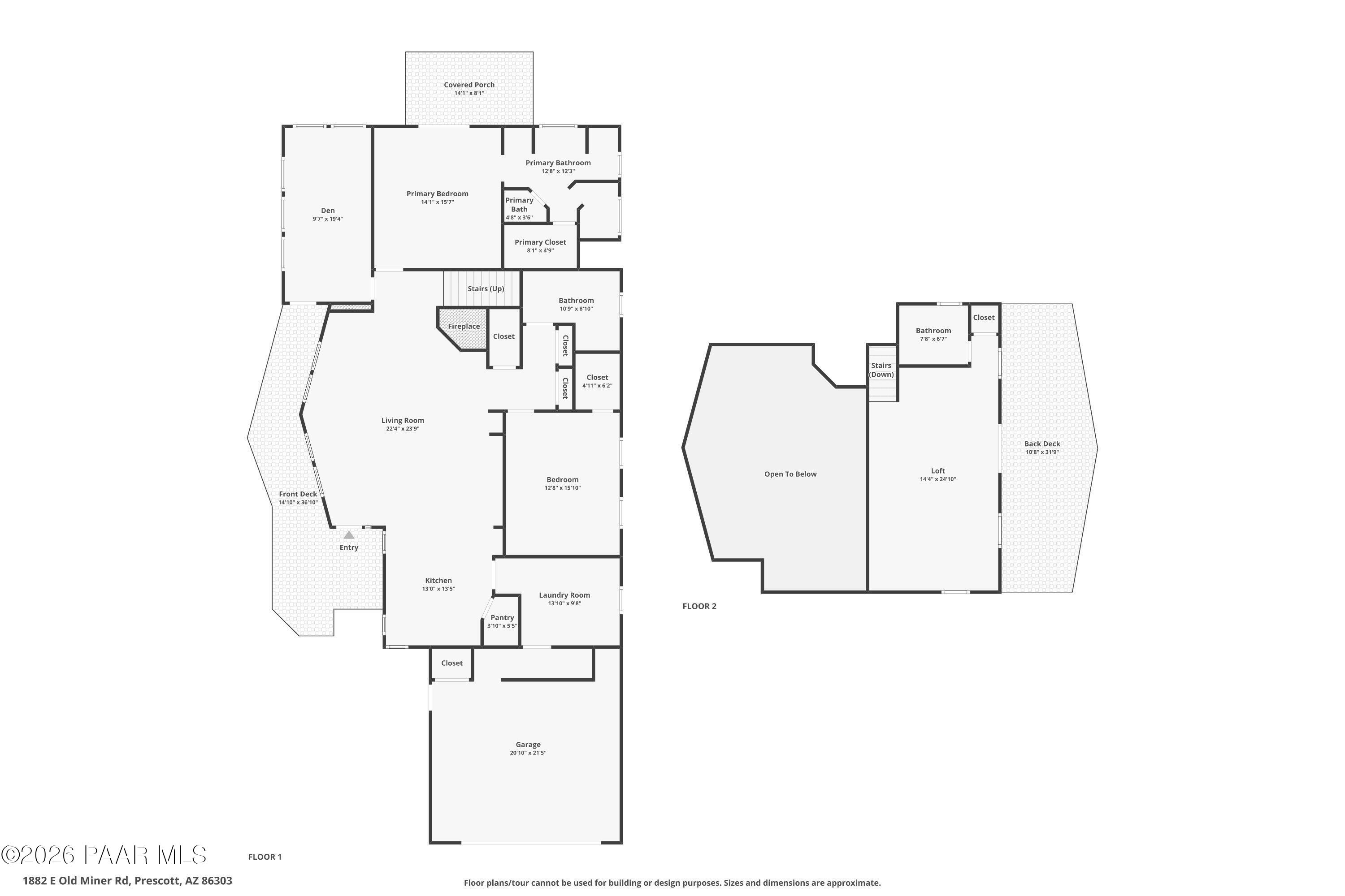 1882 East Old Miner Road Prescott, AZ 86303 - Photo 42 of 42 Floor Plan combined