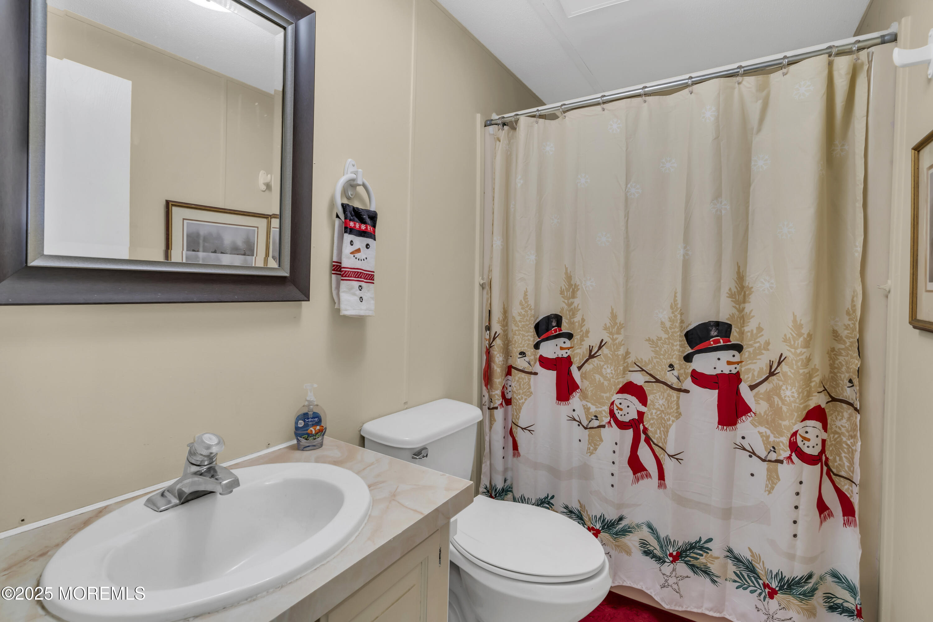 9 Greenway Trail Cream Ridge, NJ 08514 - Photo 15 of 19 a bathroom with a sink a toilet and a shower curtain