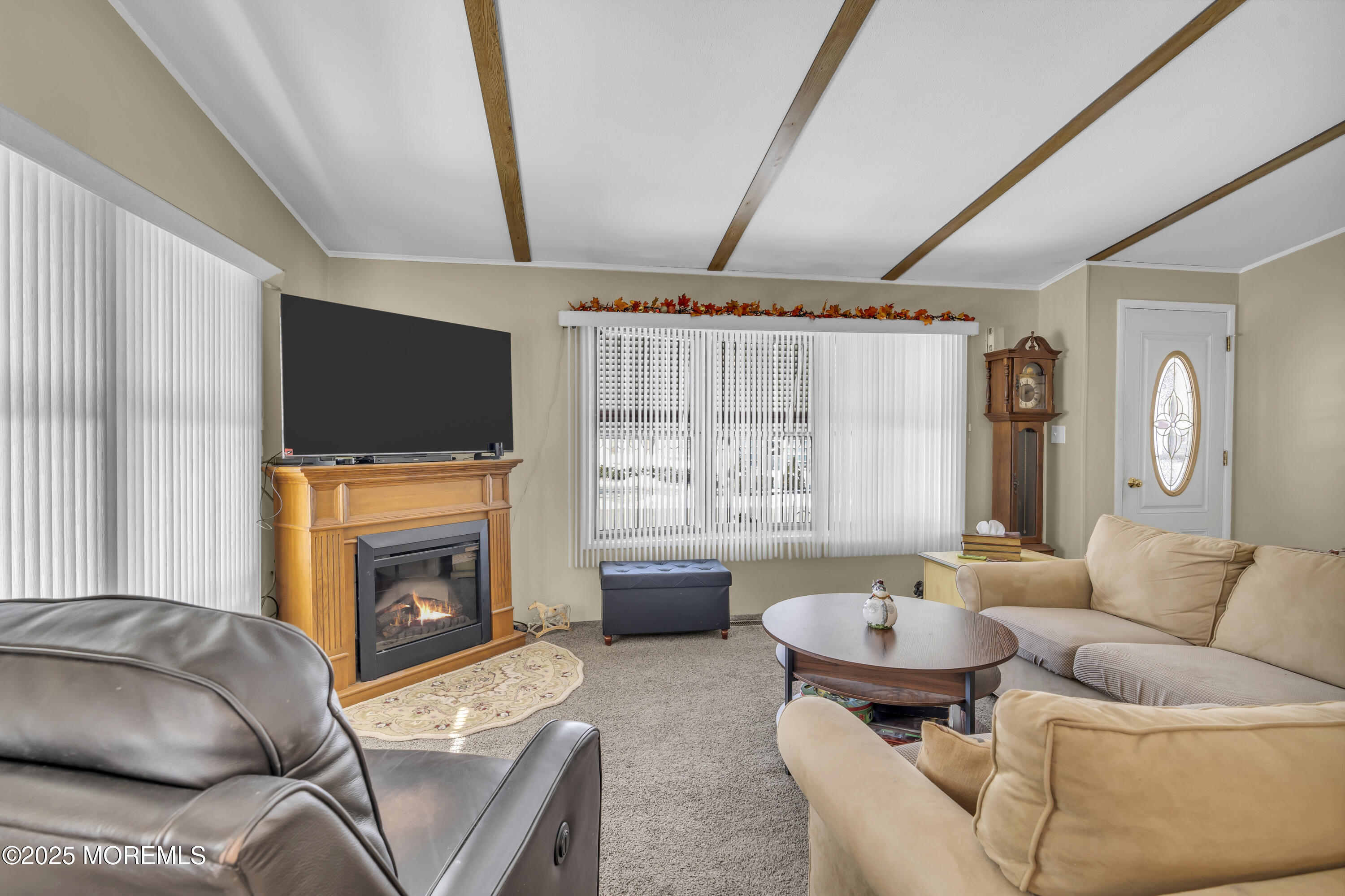 9 Greenway Trail Cream Ridge, NJ 08514 - Photo 5 of 19 a living room with furniture a flat screen tv and a fireplace