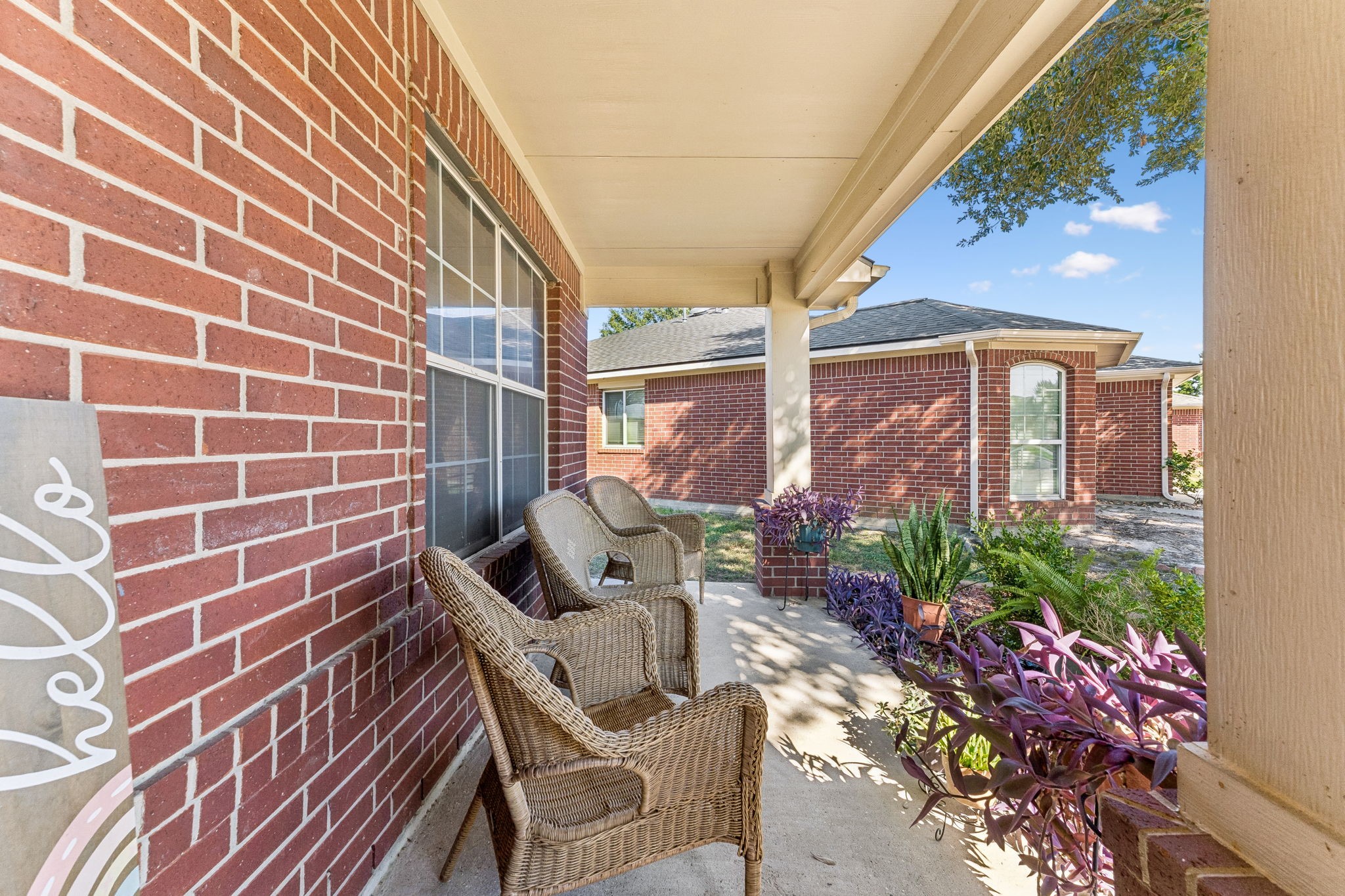3203 Falcon Trail Drive Spring, TX 77373 - Photo 5 of 33 Covered front porch offers plenty of room for seating—a comfortable spot to relax and enjoy the outdoors.