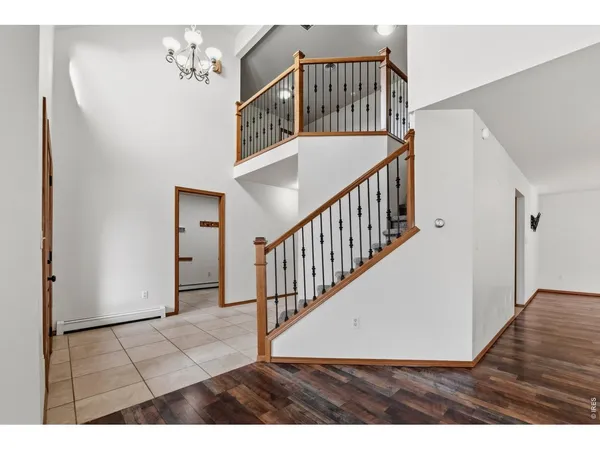 a view interior of a house with wooden floor and stairs