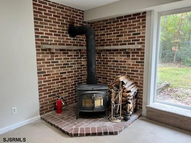 a view of a fireplace in a room