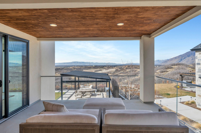 3918 South Mapleton Ests Drive Mapleton, UT 84664 - Photo 20 of 103 Balcony with outdoor lounge area and a mountain view