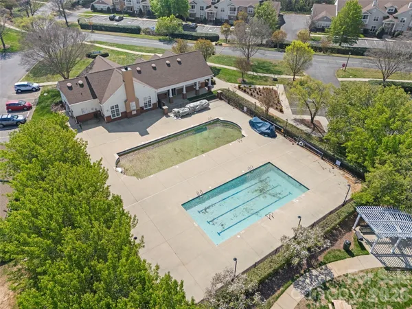 an aerial view of a house