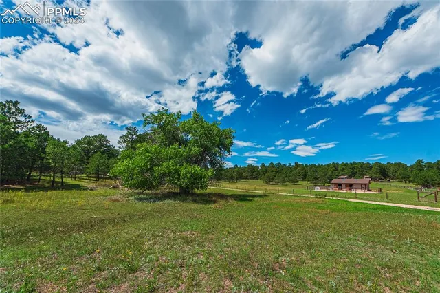 a view of a golf course with a lake