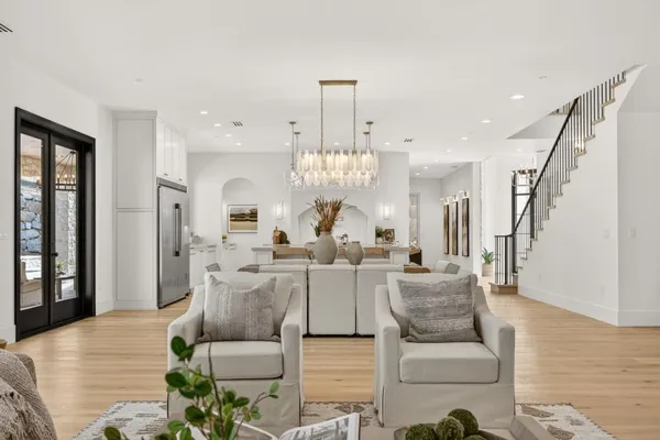 a living room with furniture