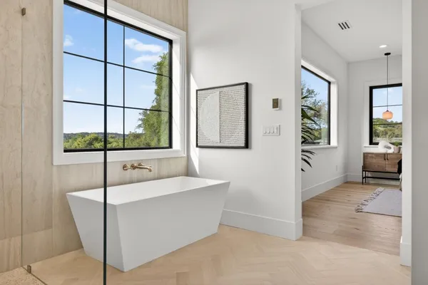 a bathroom with a shower