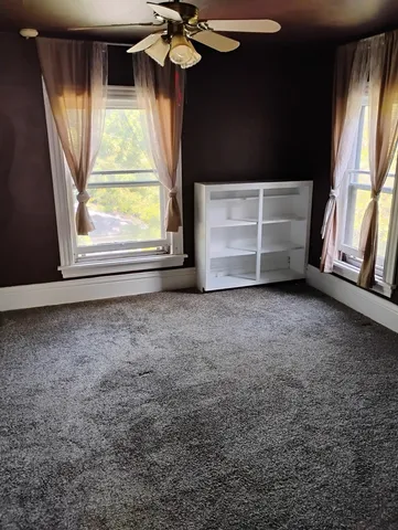 a view of dining room with wooden floor
